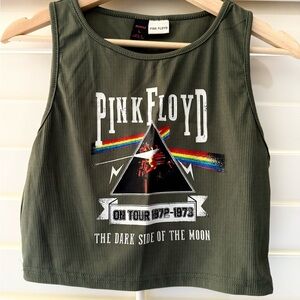 ROMWE Pink Floyd Tank Top - Olive Green